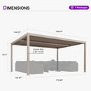 PURPLE LEAF Athena Louvered Pergola Modern Champagne Pergola with Adjustable Roof for Deck Backyard Garden