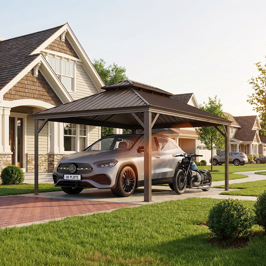 Bronze Metal Carport for Parking & Protection | PURPLE LEAF