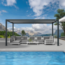 PURPLE LEAF Louvered Pergola Modern Grey Pergola with White Roof for Deck Backyard Garden