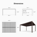 PURPLE LEAF Athena Louvered Pergola Bronze Outdoor Aluminum Pergola with Shutter Wall Adjustable Gazebo Rainproof for Patio Deck Garden