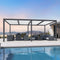 PURPLE LEAF Louvered Pergola Modern Grey Pergola with White Roof for Deck Backyard Garden