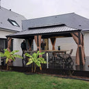 PURPLE LEAF Outdoor Hardtop Gazebo for Garden Bronze Double Roof Aluminum Frame Pavilion