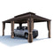 PURPLE LEAF Outdoor Metal Carport Gazebo Bronze Steel Roof Aluminum Frame Shelter for Parking