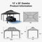 PURPLE LEAF Outdoor Metal Carport Gazebo Grey Steel Roof Aluminum Frame Shelter for Parking