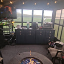 PURPLE LEAF Sunroom Hardtop Gazebo Solarium Grey Galvanized Steel Double Roof  All-Weather Aluminum Outdoor Screen House with String Lights