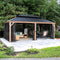 PURPLE LEAF 12' x 20' Large Outdoor Hardtop Gazebo for Patio Backyard with Wood Grain Galvanized Steel Frame and Double Hard Roof - Purple Leaf Garden