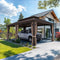 PURPLE LEAF Outdoor Metal Carport Gazebo Bronze Steel Roof Aluminum Frame Shelter for Parking