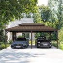 PURPLE LEAF Outdoor Metal Carport Gazebo Bronze Steel Roof Aluminum Frame Shelter for Parking