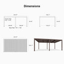 PURPLE LEAF Outdoor Louvered Pergola Adjustable Metal Roof Bronze Hardtop Gazebo Patio Pavilion