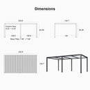 PURPLE LEAF Louvered Pergola Modern Grey Pergola with White Roof for Deck Backyard Garden
