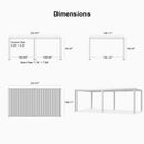 PURPLE LEAF Athena Louvered Pergola White Outdoor Aluminum Pergola with Solid Color Roller Blind Adjustable Gazebo for Patio Deck Garden