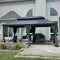 OPEN BOX I PURPLE LEAF Patio Gazebo for Backyard Grey Hardtop Galvanized Steel Roof Awning with Upgrade Curtain