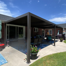 PURPLE LEAF Athena Outdoor Louvered Pergola Adjustable Metal Roof Bronze Hardtop Gazebo Patio Pavilion
