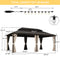 PURPLE LEAF  Outdoor Hardtop Gazebo Bronze Metal Frame Galvanized Steel Double Roof with Lights-clear