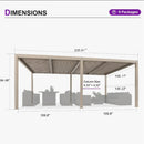 PURPLE LEAF Athena Louvered Pergola Modern Champagne Pergola with Adjustable Roof for Deck Backyard Garden
