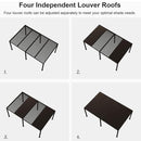 PURPLE LEAF Louvered Pergola Bronze Outdoor Aluminum Pergola with Roller Blind Adjustable Gazebo Rainproof for Patio Deck Garden