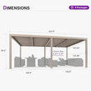 PURPLE LEAF Louvered Pergola Outdoor Aluminum Pergola with Adjustable Roof for Deck Backyard Garden Hardtop Gazebo