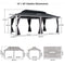 PURPLE LEAF Patio Hardtop Gazebo for Outdoor Grey Galvanized Steel Double Roof White Aluminum Poles with Curtains and Netting