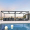 PURPLE LEAF Louvered Pergola Modern Grey Pergola with White Roof for Deck Backyard Garden