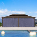 OPEN BOX I PURPLE LEAF Outdoor Hardtop Gazebo for Garden Bronze Double Roof Aluminum Frame Pavilion