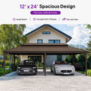 PURPLE LEAF Outdoor Metal Carport Gazebo Bronze Steel Roof Aluminum Frame Shelter for Parking