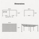 PURPLE LEAF Athena Louvered Pergola Modern Grey Pergola with White Roof for Deck Backyard Garden