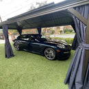 PURPLE LEAF Outdoor Metal Carport Gazebo Bronze Steel Roof Aluminum Frame Shelter for Parking