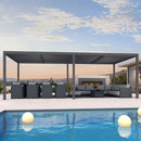 PURPLE LEAF Athena Louvered Pergola Outdoor Aluminum Pergola with Adjustable Roof for Deck Backyard Garden Hardtop Gazebo