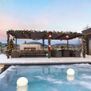 PURPLE LEAF Athena Outdoor Louvered Pergola Adjustable Metal Roof Bronze Hardtop Gazebo Patio Pavilion