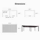 PURPLE LEAF Outdoor Louvered Pergola Adjustable Metal Roof Bronze Hardtop Gazebo Patio Pavilion