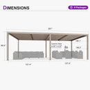 PURPLE LEAF Louvered Pergola Modern Champagne Pergola with Adjustable Roof for Deck Backyard Garden