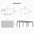 PURPLE LEAF Louvered Pergola Modern Grey Pergola with White Roof for Deck Backyard Garden