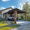 PURPLE LEAF Outdoor Metal Carport Gazebo Bronze Steel Roof Aluminum Frame Shelter for Parking