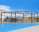 PURPLE LEAF Louvered Pergola Modern Grey Pergola with White Roof for Deck Backyard Garden