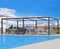 PURPLE LEAF Louvered Pergola Modern Grey Pergola with White Roof for Deck Backyard Garden