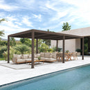 PURPLE LEAF Athena Outdoor Louvered Pergola Adjustable Metal Roof Bronze Hardtop Gazebo Patio Pavilion