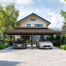 PURPLE LEAF Outdoor Metal Carport Gazebo Bronze Steel Roof Aluminum Frame Shelter for Parking