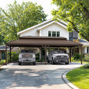 PURPLE LEAF Outdoor Metal Carport Gazebo Bronze Steel Roof Aluminum Frame Shelter for Parking