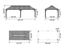 PURPLE LEAF Patio Gazebo for Backyard Grey Hardtop Galvanized Steel Roof Awning with Reinforcement Support Rod