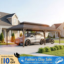 PURPLE LEAF Outdoor Metal Carport Gazebo Bronze Steel Roof Aluminum Frame Shelter for Parking