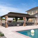 PURPLE LEAF Outdoor Hardtop Gazebo for Garden Bronze Double Roof Aluminum Frame Pavilion
