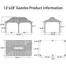 PURPLE LEAF Outdoor Hardtop Gazebo for Garden Bronze Double Roof Aluminum Frame Pavilion