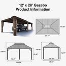 PURPLE LEAF Outdoor Metal Carport Gazebo Bronze Steel Roof Aluminum Frame Shelter for Parking