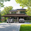 PURPLE LEAF Outdoor Metal Carport Gazebo Bronze Steel Roof Aluminum Frame Shelter for Parking