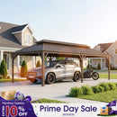 PURPLE LEAF Outdoor Metal Carport Gazebo Bronze Steel Roof Aluminum Frame Shelter for Parking