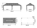 PURPLE LEAF Patio Gazebo for Backyard Grey Hardtop Galvanized Steel Roof Awning with Reinforcement Support Rod