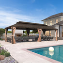 PURPLE LEAF Outdoor Hardtop Gazebo for Garden Bronze Double Roof Aluminum Frame Pavilion