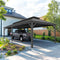 PURPLE LEAF Outdoor Metal Carport Gazebo Grey Steel Roof Aluminum Frame Shelter for Parking