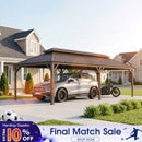 PURPLE LEAF Outdoor Metal Carport Gazebo Bronze Steel Roof Aluminum Frame Shelter for Parking