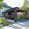 PURPLE LEAF Outdoor Metal Carport Gazebo Grey Steel Roof Aluminum Frame Shelter for Parking